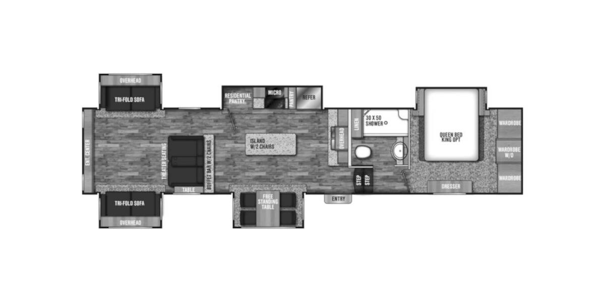 2018 Coachmen Chaparral 381RD Fifth Wheel at H&K Camper Sales STOCK# 2018381rd Floor plan Layout Photo