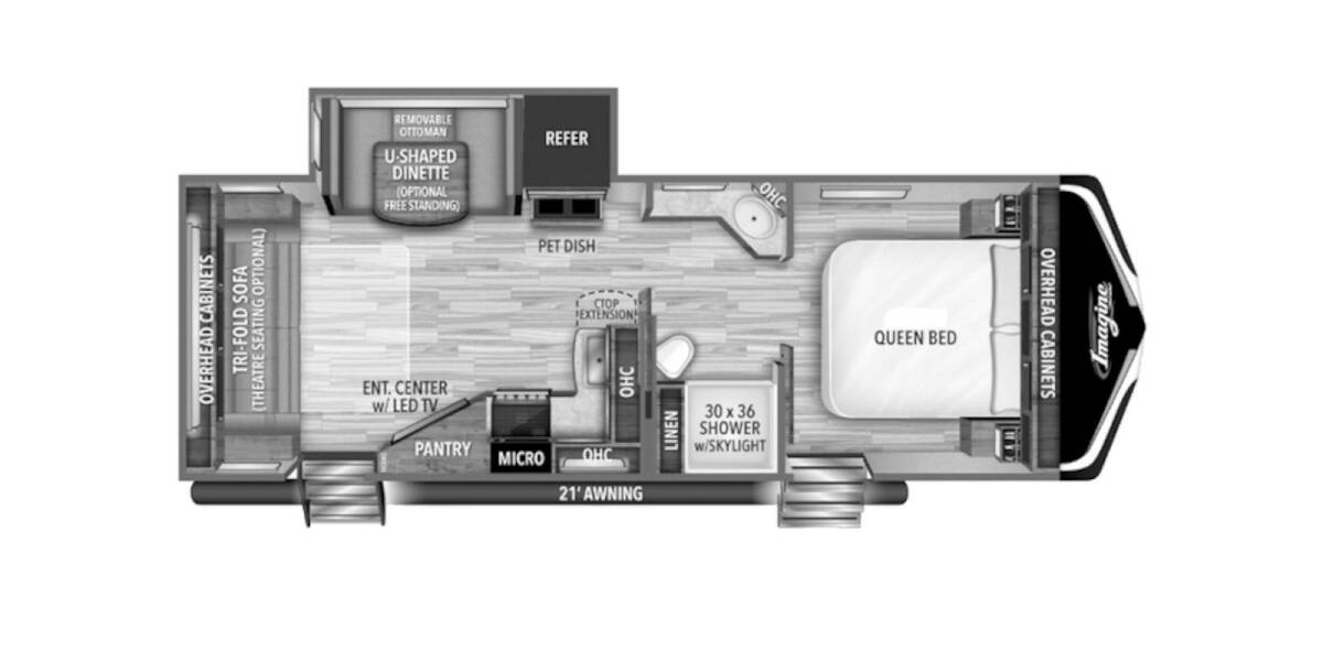 2018 Grand Design Imagine 2500RL Travel Trailer at H&K Camper Sales STOCK# C5501067 Floor plan Layout Photo