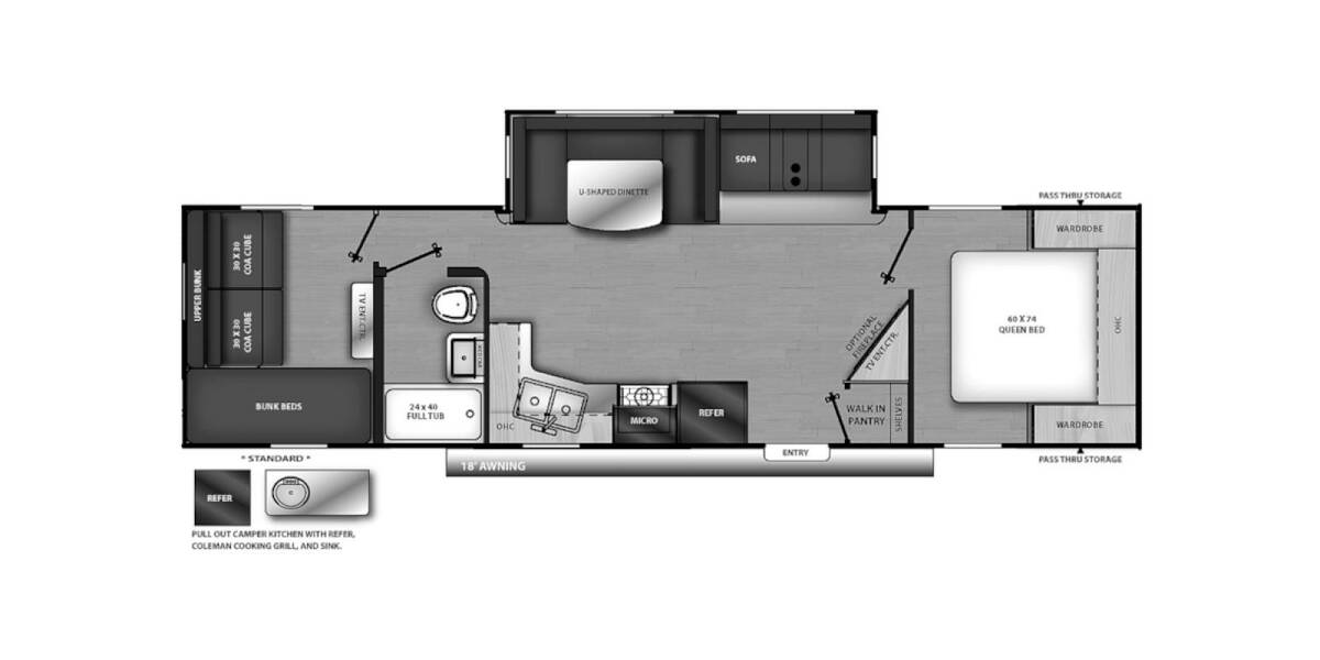 2022 Coachmen Catalina Legacy Edition 303QBCK Travel Trailer at H&K Camper Sales STOCK# x024424 Floor plan Layout Photo