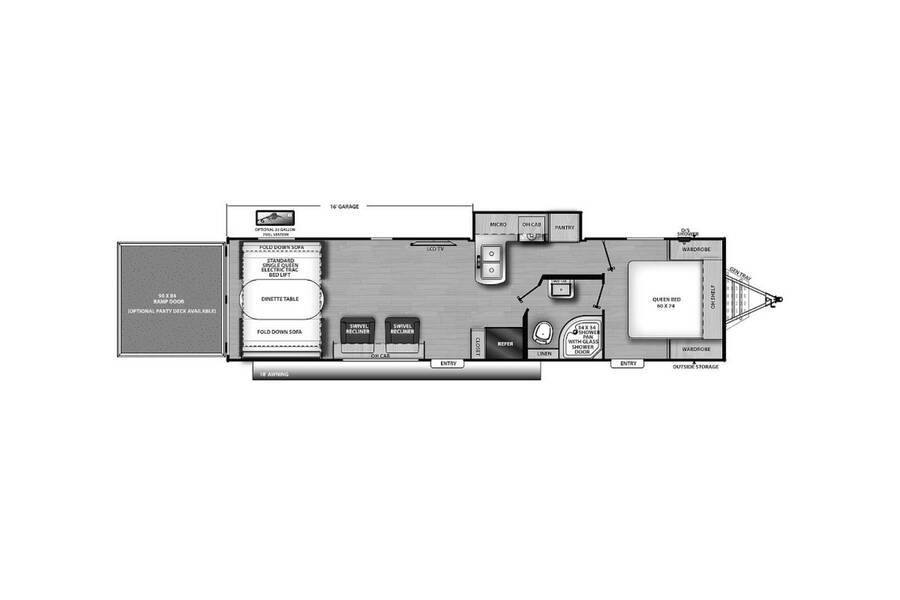 2022 Coachmen Catalina Trailblazer 30THS  at H&K Camper Sales STOCK# 024882 Floor plan Layout Photo