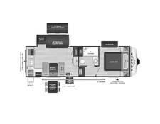 2024 Keystone Cougar Half-Ton 23MLE Fifth Wheel at H&K Camper Sales STOCK# rv502668 Floor plan Image