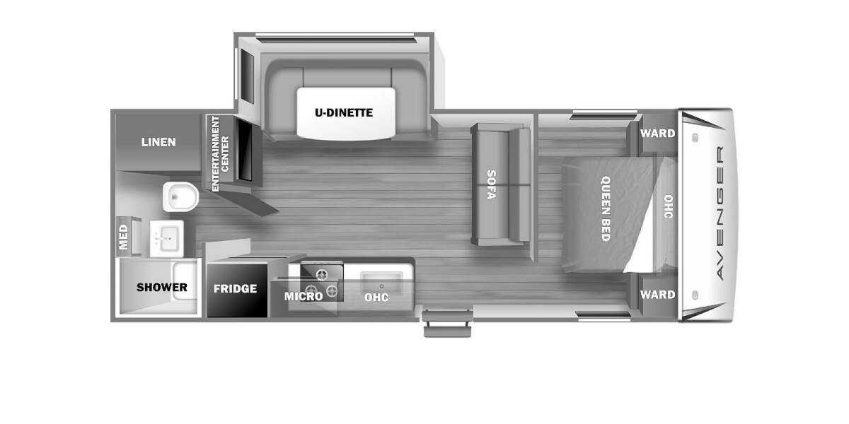 2022 Prime Time Avenger 21RBS Travel Trailer at H&K Camper Sales STOCK# nb933635 Floor plan Layout Photo