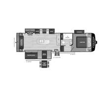 2023 Keystone Cougar Half-Ton 29RLI Fifth Wheel at H&K Camper Sales STOCK# C-29rli2023 Floor plan Image