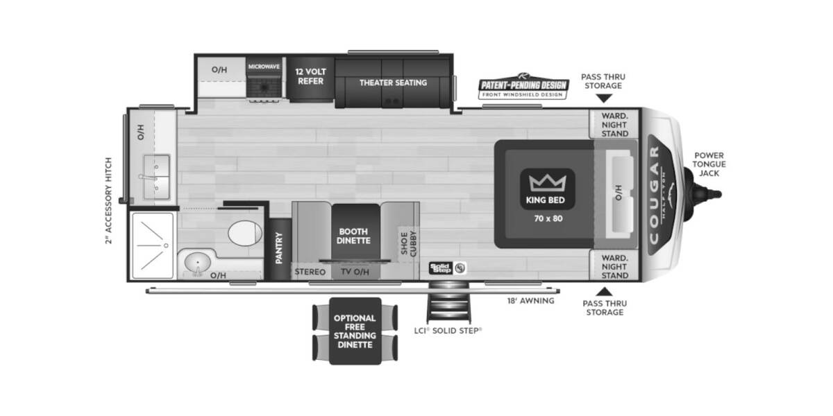 2024 Keystone Cougar Half-Ton 22MLS Travel Trailer at H&K Camper Sales STOCK# rv504432 Floor plan Layout Photo