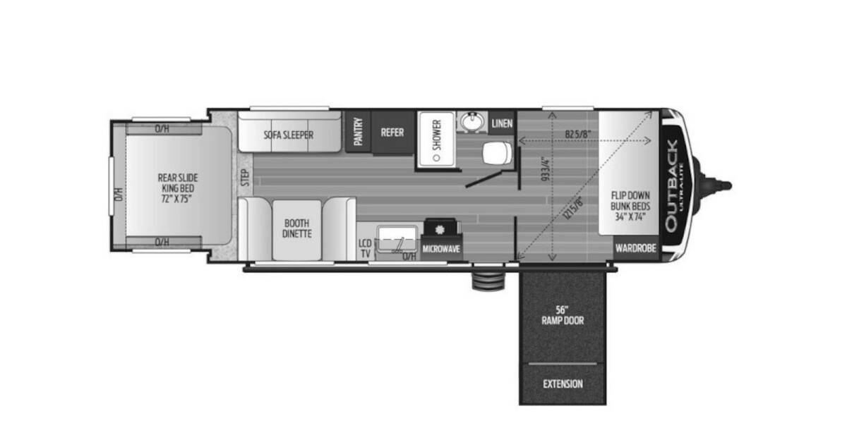 2019 Keystone Outback Ultra-Lite 240URS Travel Trailer at H&K Camper Sales STOCK# C450749 Floor plan Layout Photo